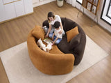 LY-042 S-Curved Chenille Sectional Sofa Dual-Depth , Orange, No Assembly, Compact W2231P329720