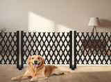 Set of 2 Retractable Cedar Wood Fences Flat-Bottom Style Black 64850953