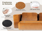 Convertible Sofa Bed with Blanket, Boneless Cloud Couch Queen Scott Fabric for Living Room Bedroom, 45361806
