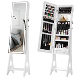 ZUN Fashion Simple Jewelry Storage Mirror Cabinet With LED Lights,For Living Room Or Bedroom 53395436