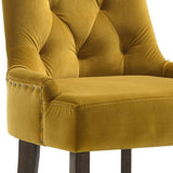 Yellow and Espresso Tufted Back Side Chairs B062P185679