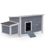 ZUN Large Wooden Chicken Coop with Perches and Nesting Box, Weatherproof Chicken/Rabbit/Duck House W142779965