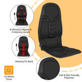 Back Massager Cushion Electric Massage Car Seat Cushion Chair Pad w/ Heating Function 8 Vibration 72367170