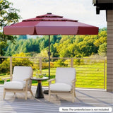 10 foot red terrace umbrella with solar powered LED lights and multi-layered ventilated roof 92595764