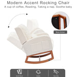 ZUN Modern Accent Rocking Chair, Nursery Glider Rocker Arm Chair W/2 Side Pockets, Rocking Chair Indoor T2694P194190