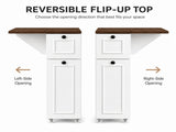 Flip-Top Narrow Bathroom Storage Cabinet with Rolling Wheels,Slim 15751419