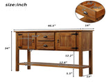 46'' Solid Wood Sideboard Console Table with 2 Drawers and Cabinets and Bottom Shelf, Retro Style W1202P457251