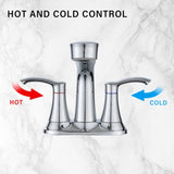 Bathroom Faucet with Pull Out Sprayer, 2 Handle 4 Inch Faucet Utility Sink Faucet, Chrome W122470444