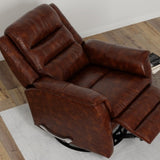 Global Home Swivel Glider Recliner with Manual Footrest In Brazil Cognac B339P333956