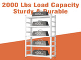 71" H Adjustable Storage Rack, Adjustable Shelves, 2000LBS Five-Tier Shelving Unit, 38809101