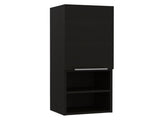 Medicine Single Door Cabinet 32" H, Two External Shelves, Two Interior Shelves, Black B097133163