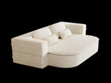 75''2-in-1 Foldable Sofa,Convertible Sleeper Foam Sofa Bed with Multi Functional Blanket, Corduroy W834P317044