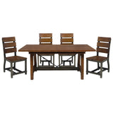 Unique Look Wood Framing 1pc Dining Table w Extension Leaf Industrial Design Casual Dining Furniture B01163512
