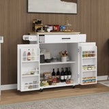 Kitchen island rolling trolley cart with 1 drawer 2 doors with storage racks Adjustable Shelves W282P163314