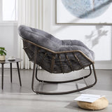 Outdoor Rattan Rocking Chair,Padded Cushion Rocker Recliner Chair Outdoor for Front Porch, Living W640P271518