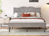 Full Size Modern Platform Bed Frame with Upholstered Headboard & Wooden Slats - No Box Spring W2889P272589