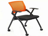 2 Pack Stackable Conference Room Chairs with Wheels, Folding Office Chair with Rebound Back, Padded 78072348
