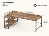47" L-Shaped Computer Desk with Reversible Storage Shelves and PC Stand, Corner Gaming and Home 99236417