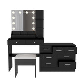 ZUN Large Makeup Vanity with Lights, Vanity Table with Charging Station, Vanity Desk with Mirror and 10 85628342