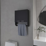 ZUN Goodyear Medicine Cabinet in Melamine With a Towel Bar, Black B128P237153