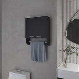 ZUN Goodyear Medicine Cabinet in Melamine With a Towel Bar, Black B128P237153