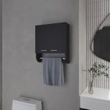 Goodyear Medicine Cabinet in Melamine With a Towel Bar, Black B128P237153