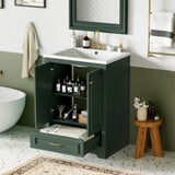 24'' Bathroom Vanity with Ceramic Sink Combo, Modern Freestanding Storage Cabinet with Silver N710P194893F