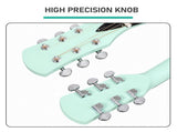 38 Inch Acoustic Guitar for Beginners, H Body Shape, Basswood Folk Guitar in Mint Green, 6-String 35748510