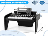 25 Keys Mini Digital Piano for Kids Age 3, Lighted Teaching Mode with 6 Tones & 15 Demo Songs-Black 34333333