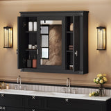 Bathroom Wall Cabinet with Mirror, Wall Mounted Medicine Cabinet with 4 Shelves, Mirrored Door Over N710P252503B