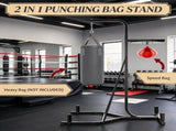 2-in-1 Adjustable Height Punching Bag Stand, Heavy Bag Stand with Weighted Base & Speed Bag, for 03239420