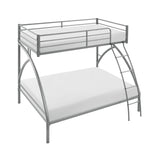 Gray Metal Frame Twin/Full Bunk Bed, Youth Bed, Youth Bedroom Furniture, Easy Assembly B011P248591