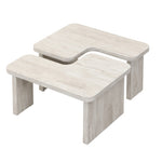 ZUN 47.24*23.62 inch and 35.43*31.49 inch Rectangle Wood Detachable Coffee Table, Single L Shape W2317P233137