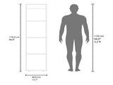 Kotlik 1 Door Wardrobe 67" H with Vertical Storage and Four Shelves, White B097P480460