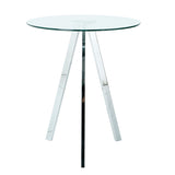 Modern Kitchen Glass dining table ROUND Tempered Glass BAR Table top,Clear BAR Table Metal W210P195508