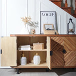 ZUN Accent Storage Cabinet, Modern Accent Buffet Cabinet Adjustable Shelves, Freestanding Sideboard W2729P202566