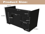 42 Inch Modern Bathroom Vanity with 2 Drawers, Vertical Grain MDF Cabinet with Soft-Close Doors and W509P493623