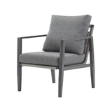 Gray Aluminum Lounge Chair with Sleek Rope Accents and Comfortable Cushions, Perfect for Modern N767P237034G