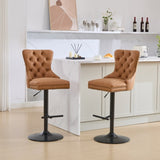 A&A Furniture,Aged and Retro PU Swivel Barstools Adjusatble Seat Height from 26-33 Inch, Modern Bar W1143P195204