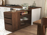 Kitchen Sideboard, Small Countertop Organizer, Tabletop Cabinet with 2 Glass Sliding Door,3 Side W331P289098