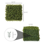 ZUN Artificial Grass Wall Panel Backdrop, 12 20" x 20" Boxwood UV Protection Privacy Coverage Panels for W2225142620