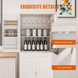 Pantry Cabinet, 71.65" Tall Storage Cabinet with Drawer, 2 Cabinets & 6 Door Adjustable 84611790