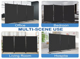6FT Trifold 160g Polyester Fabric Plastic Foot Carbon Steel Frame Foldable Screen Black 60465483