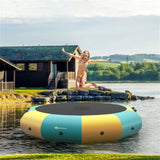 10 Feet Floating Water Trampoline - 330 lbs Capacity, Durable PVC/Oxford Cloth, with 500W Inflator & 39663320