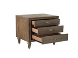 3 Drawers Wooden Nightstand in Reclaimed Oak Finish B016P253370