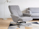 Swivel chenille Recliner with Ottoman Chair Modern Armchair Ergonomic Push Manual Reclining Footrest W1622P460966