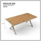 70.87inch Rectangular Dining Table with X-shape Aluminum Table Leg/Metal Base, Teak W1209107730