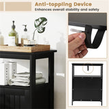 Black Bathroom Floor Cabinet Freestanding Storage Organizer 62241172
