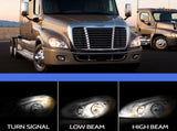 Headlights Assembly Fit For 2008-2017 Freightliner Cascadia, Chrome Housing And Amber Reflector W1155P271775