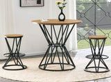 Single package bar, table, chair set.31.5-inch wood grain MDF tabletop with black metal frame, W1151P434793